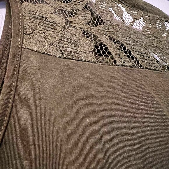 PerSeption Concepts Women's Top-Sleeveless-Tie-Lace-Med.-Olive/Army Green - Picture 10 of 13